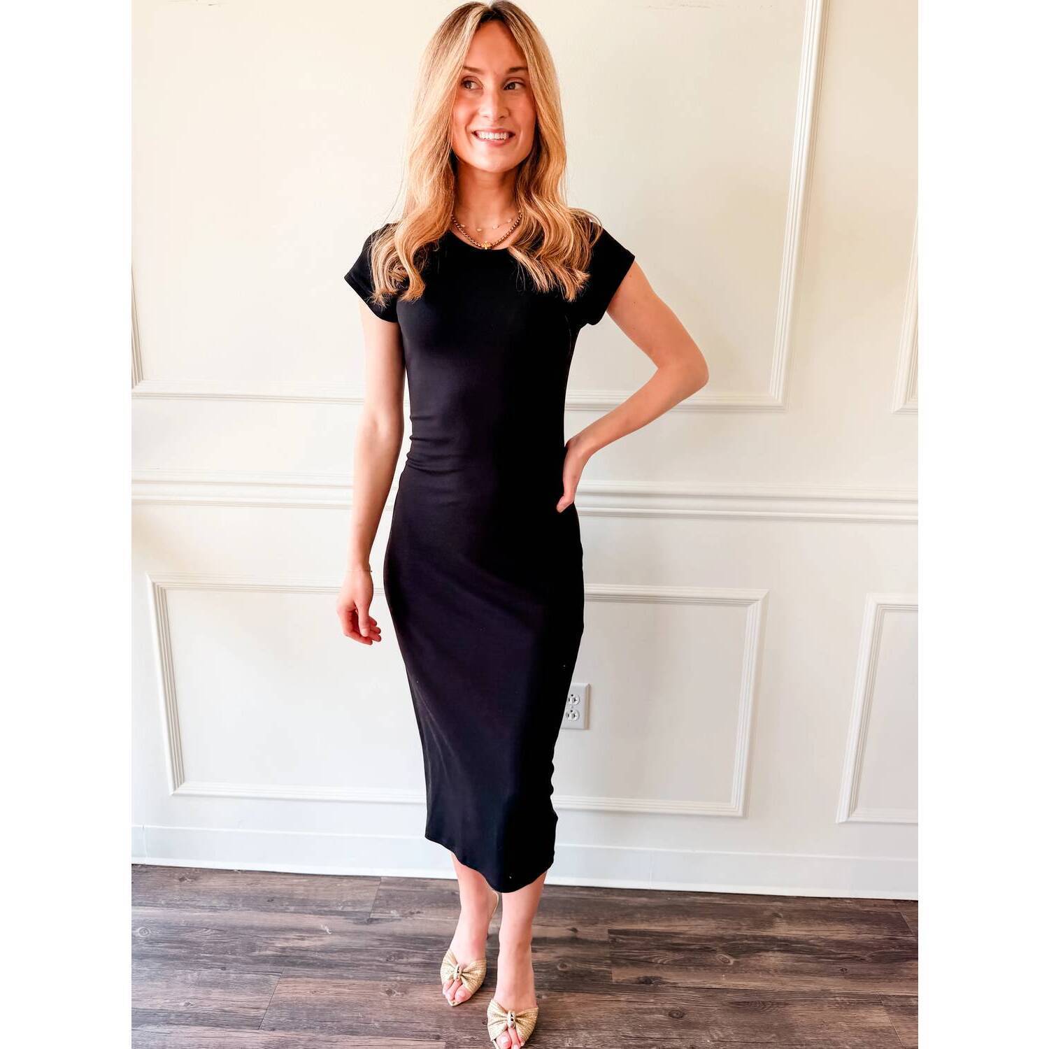 New By Together Everyday Sleek Midi Dress In Black